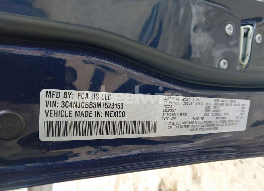 Photo 9 of 2021 Jeep Compass LATITUDE FWD (VIN 3C4NJCBB3MT523153)