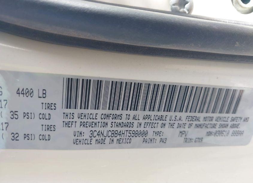 Photo 9 of 2017 Jeep New COMPASS LATITUDE FWD (VIN 3C4NJCBB4HT598000)