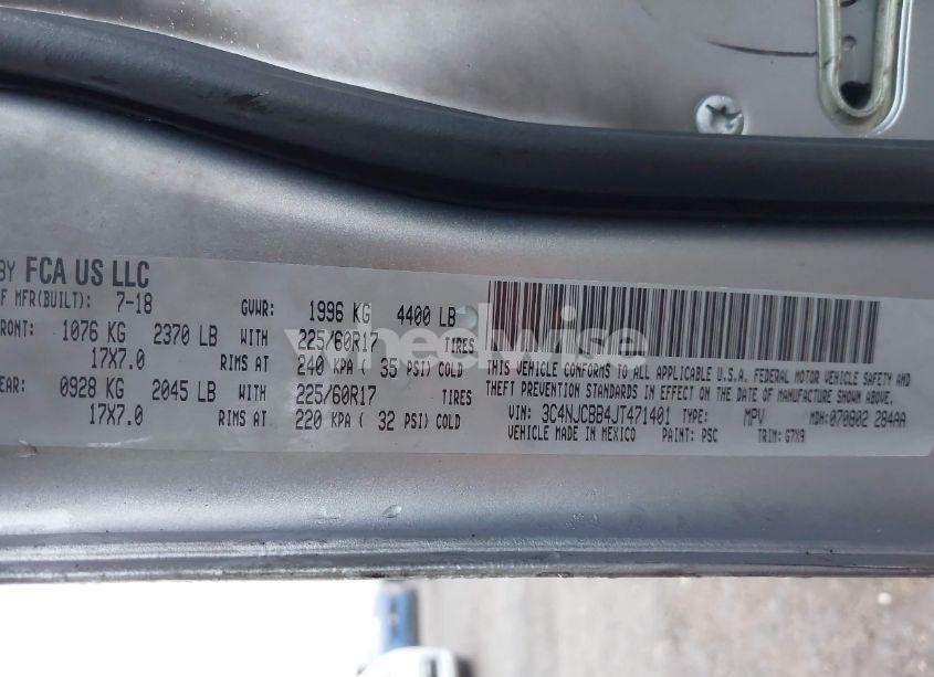 Photo 9 of 2018 Jeep Compass LATITUDE FWD (VIN 3C4NJCBB4JT471401)
