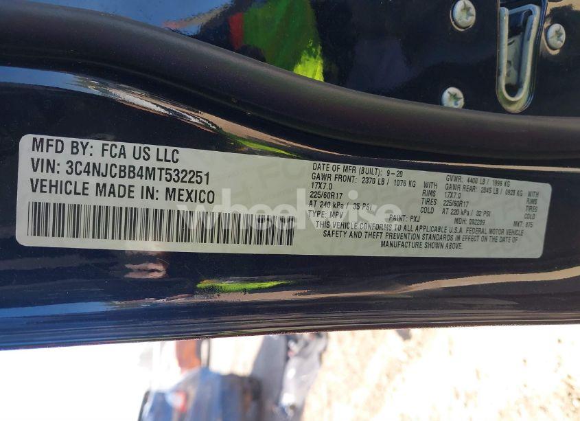 Photo 9 of 2021 Jeep Compass LATITUDE FWD (VIN 3C4NJCBB4MT532251)