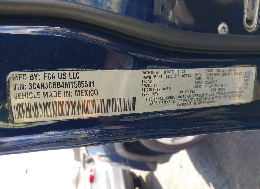 Photo 9 of 2021 Jeep Compass LATITUDE FWD (VIN 3C4NJCBB4MT585581)