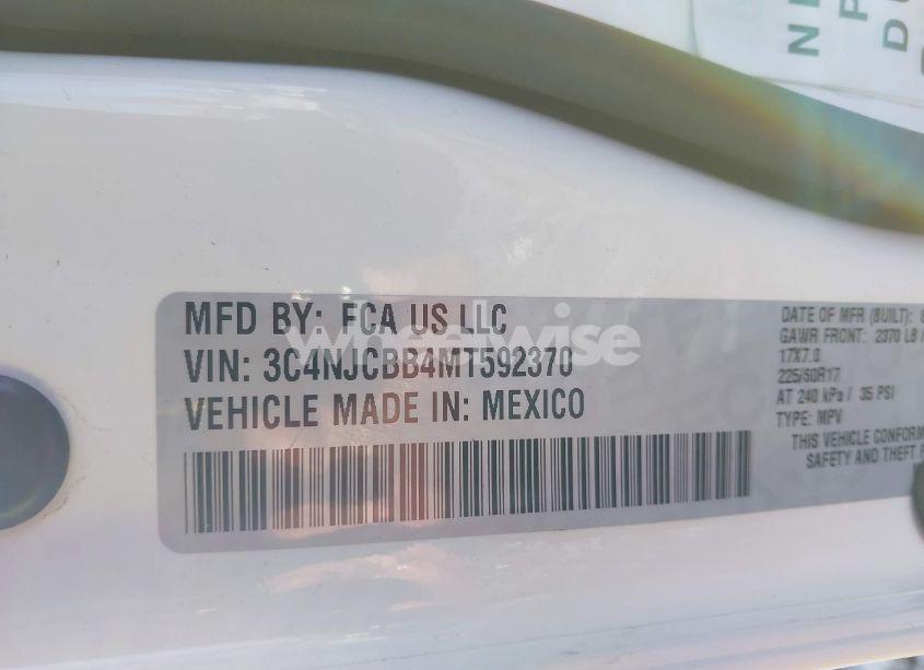 Photo 9 of 2021 Jeep Compass LATITUDE FWD (VIN 3C4NJCBB4MT592370)