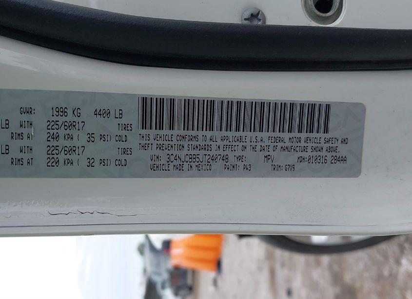 Photo 9 of 2018 Jeep Compass LATITUDE FWD (VIN 3C4NJCBB5JT240748)