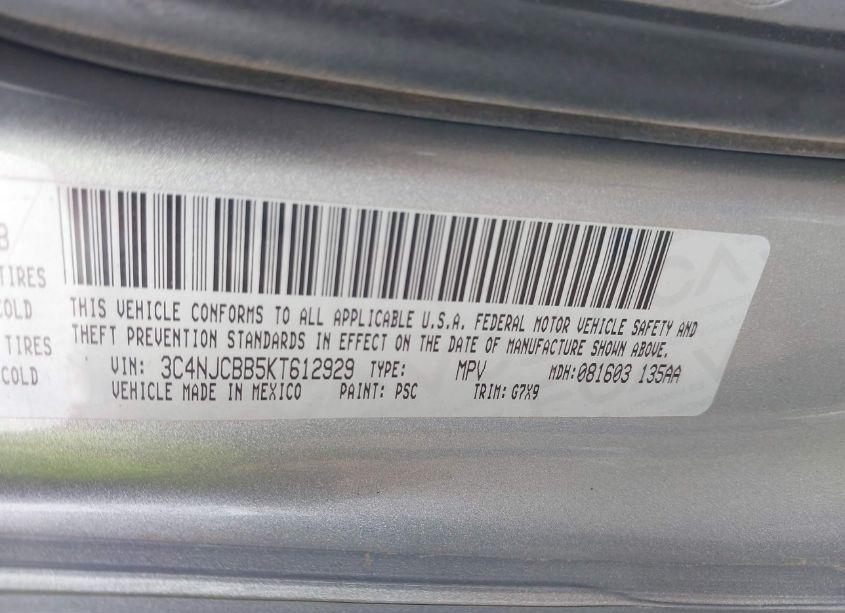 Photo 9 of 2019 Jeep Compass ALTITUDE FWD (VIN 3C4NJCBB5KT612929)