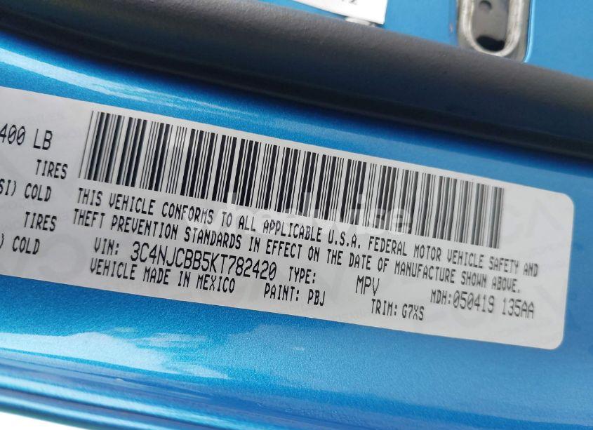 Photo 9 of 2019 Jeep Compass SUN AND WHEEL FWD (VIN 3C4NJCBB5KT782420)