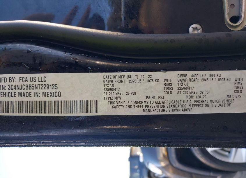 Photo 9 of 2022 Jeep Compass LATITUDE FWD (VIN 3C4NJCBB5NT229125)