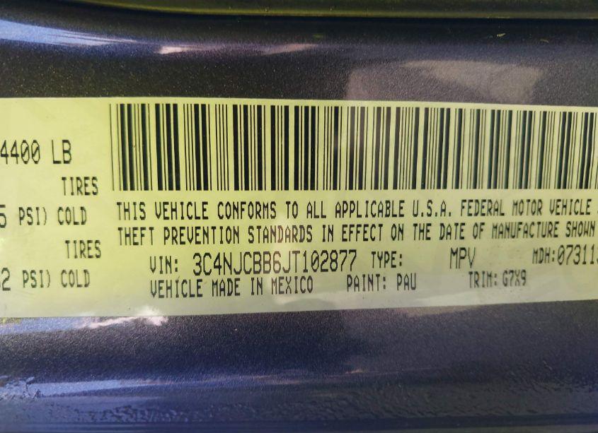 Photo 9 of 2018 Jeep Compass LATITUDE FWD (VIN 3C4NJCBB6JT102877)