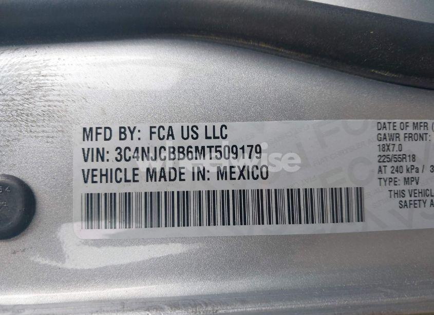 Photo 9 of 2021 Jeep Compass ALTITUDE FWD (VIN 3C4NJCBB6MT509179)