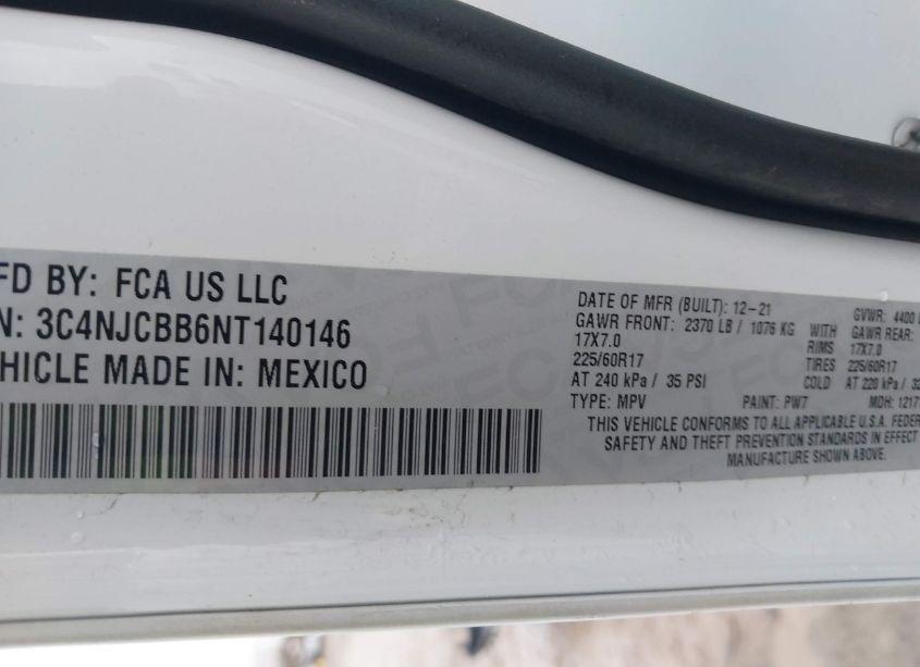 Photo 9 of 2022 Jeep Compass LATITUDE FWD (VIN 3C4NJCBB6NT140146)