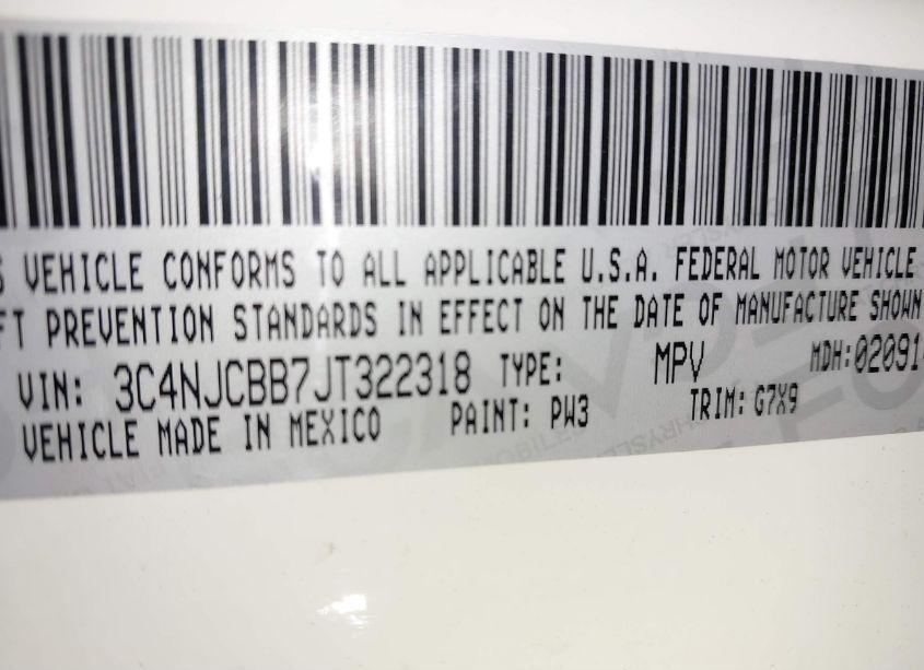 Photo 9 of 2018 Jeep Compass LATITUDE FWD (VIN 3C4NJCBB7JT322318)