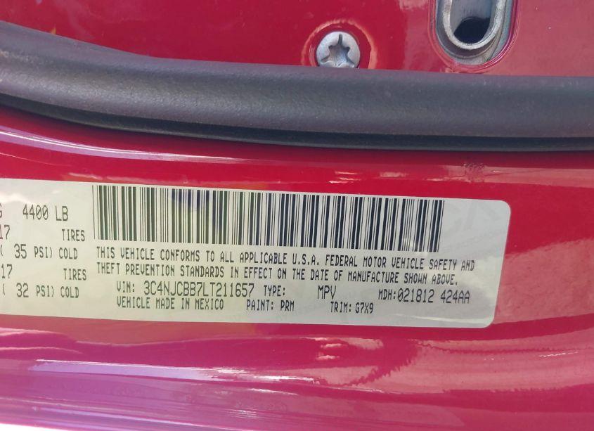 Photo 9 of 2020 Jeep Compass SUN AND WHEEL FWD (VIN 3C4NJCBB7LT211657)