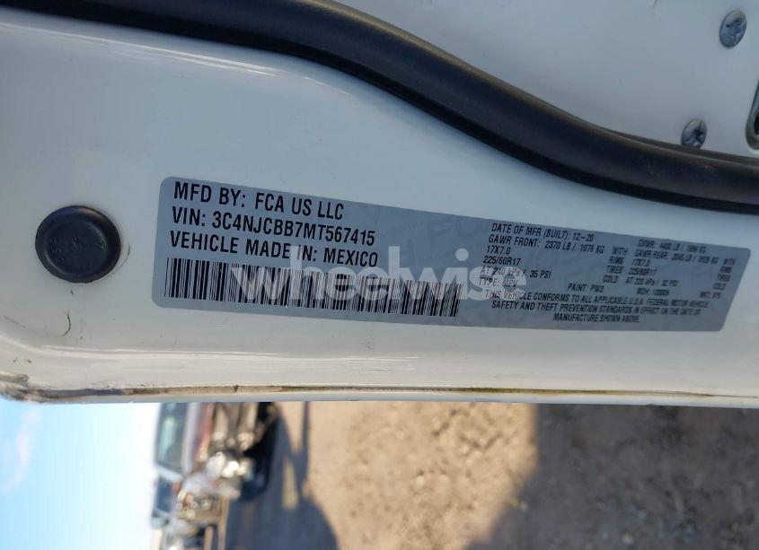 Photo 9 of 2021 Jeep Compass LATITUDE FWD (VIN 3C4NJCBB7MT567415)