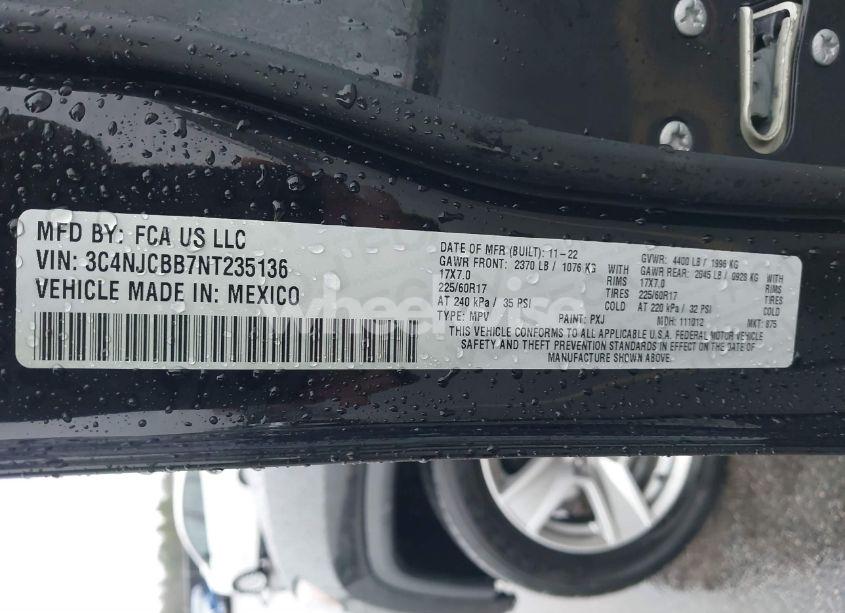 Photo 9 of 2022 Jeep Compass LATITUDE FWD (VIN 3C4NJCBB7NT235136)