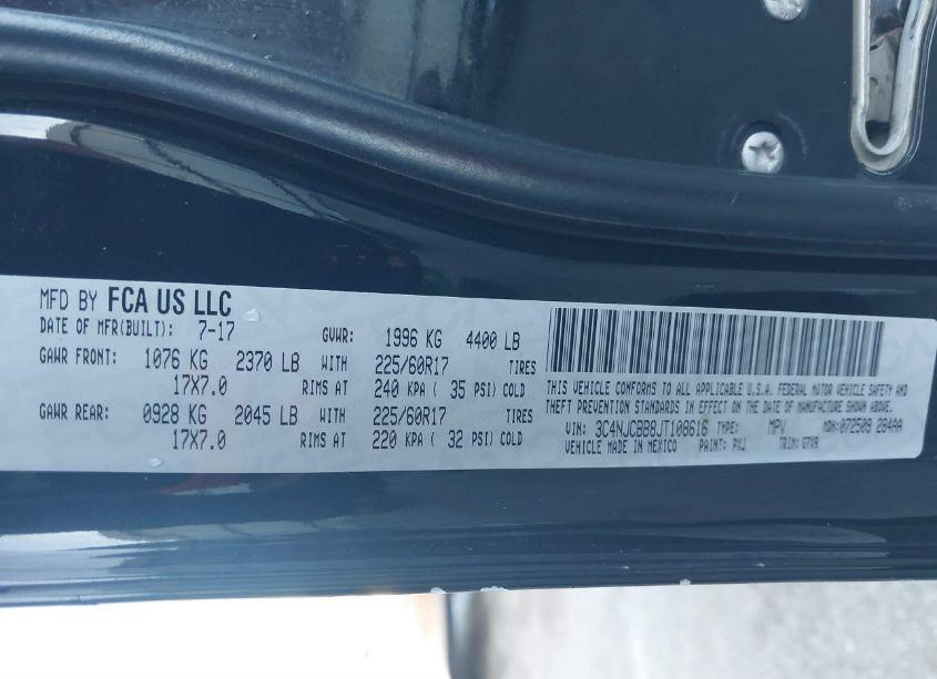 Photo 9 of 2018 Jeep Compass LATITUDE FWD (VIN 3C4NJCBB8JT108616)