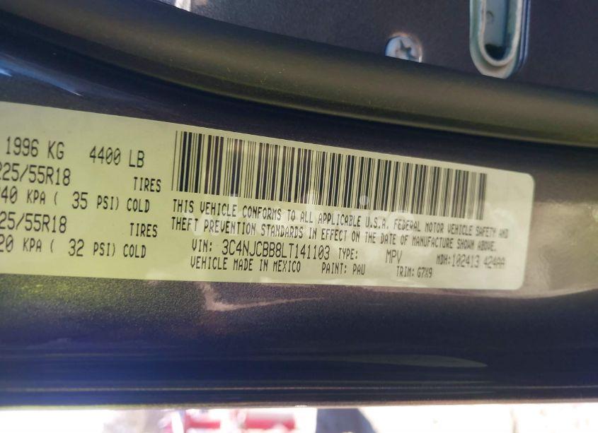Photo 9 of 2020 Jeep Compass ALTITUDE FWD (VIN 3C4NJCBB8LT141103)