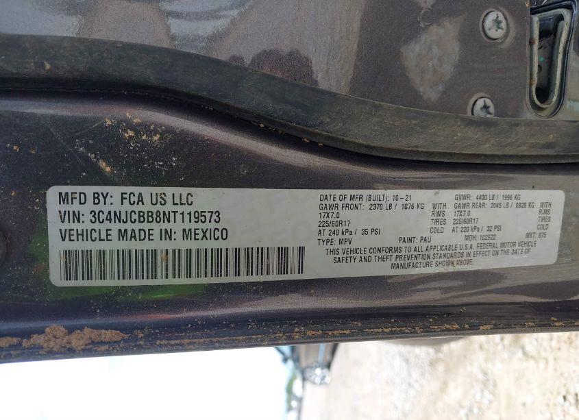 Photo 9 of 2022 Jeep Compass LATITUDE FWD (VIN 3C4NJCBB8NT119573)