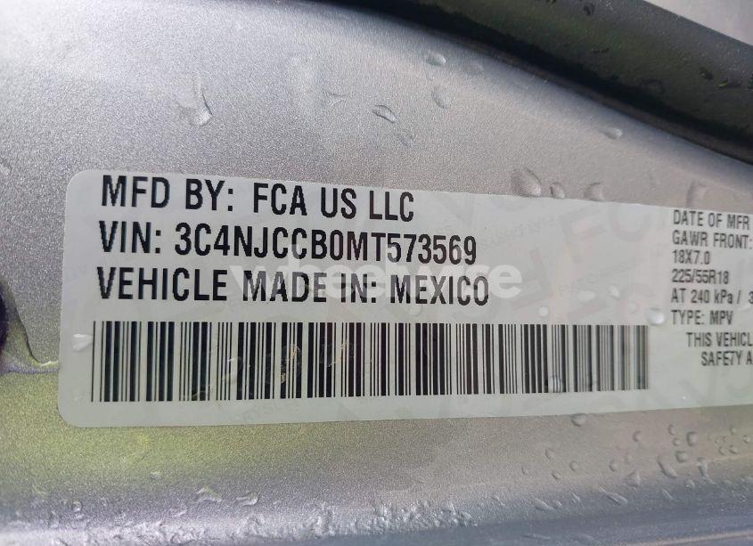 Photo 9 of 2021 Jeep Compass LIMITED FWD (VIN 3C4NJCCB0MT573569)