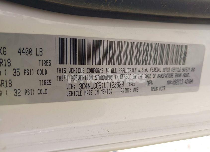 Photo 9 of 2020 Jeep Compass LIMITED FWD (VIN 3C4NJCCB1LT123329)