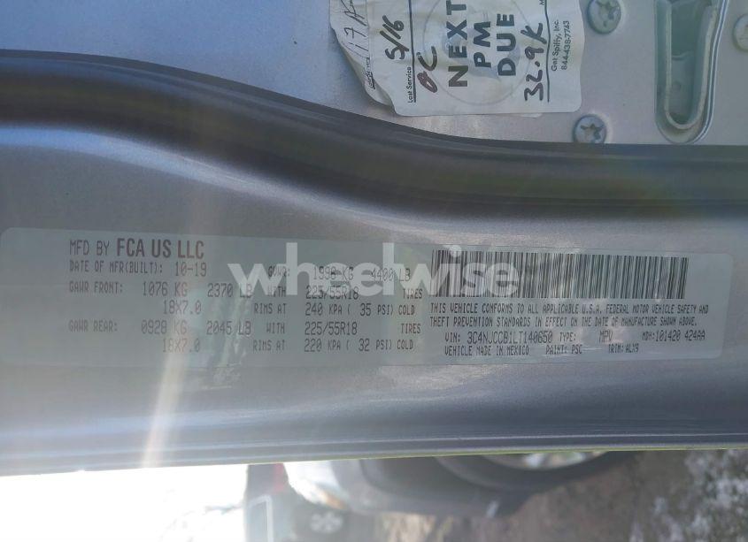 Photo 9 of 2020 Jeep Compass LIMITED FWD (VIN 3C4NJCCB1LT140650)