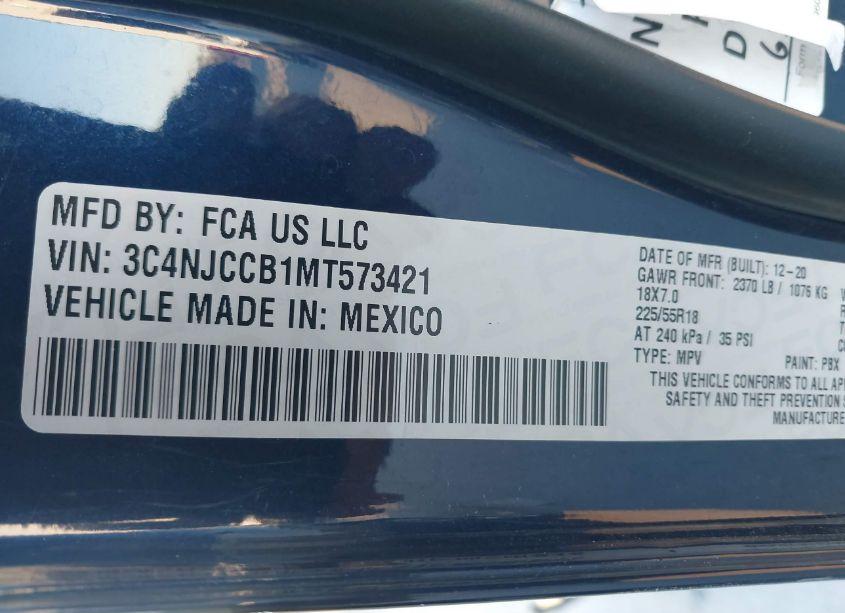 Photo 9 of 2021 Jeep Compass LIMITED FWD (VIN 3C4NJCCB1MT573421)