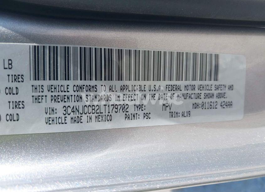 Photo 9 of 2020 Jeep Compass LIMITED FWD (VIN 3C4NJCCB2LT179702)