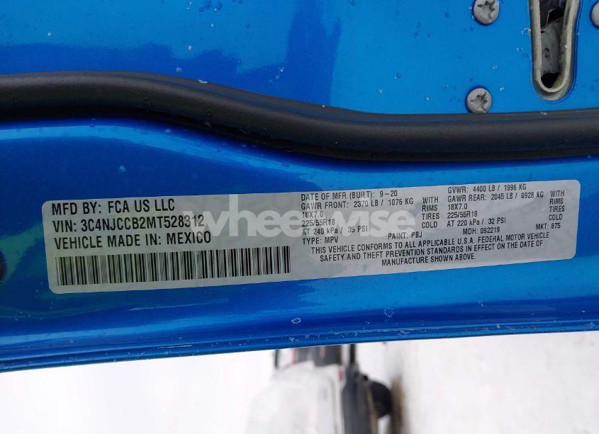 Photo 9 of 2021 Jeep Compass LIMITED FWD (VIN 3C4NJCCB2MT528312)