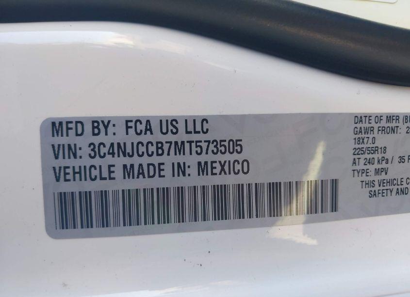 Photo 9 of 2021 Jeep Compass LIMITED FWD (VIN 3C4NJCCB7MT573505)