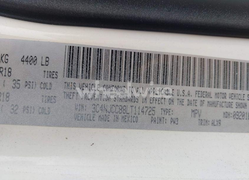 Photo 9 of 2020 Jeep Compass LIMITED FWD (VIN 3C4NJCCB8LT114725)