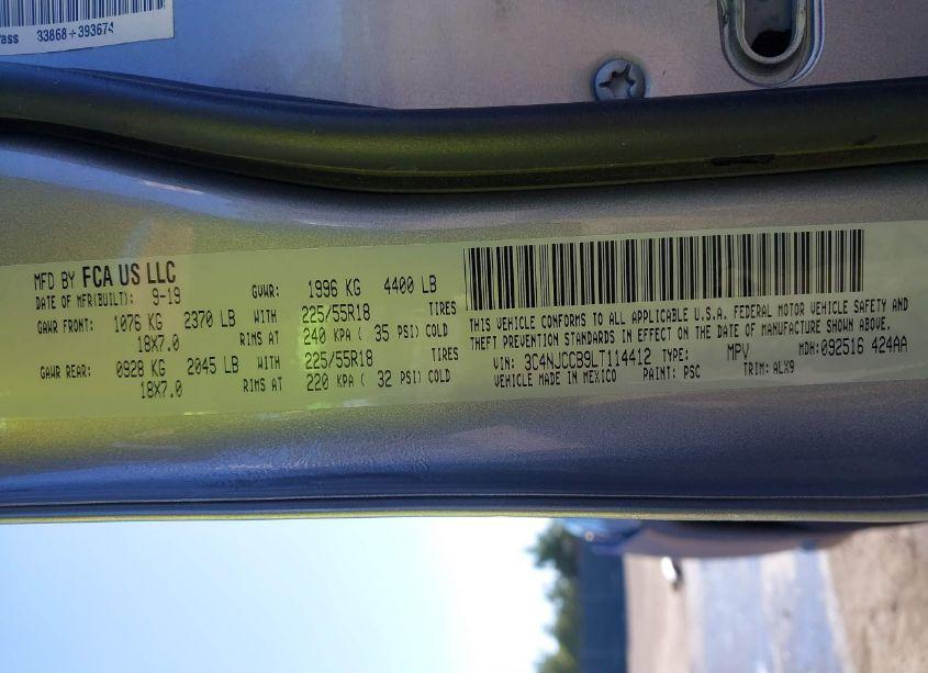 Photo 9 of 2020 Jeep Compass LIMITED FWD (VIN 3C4NJCCB9LT114412)