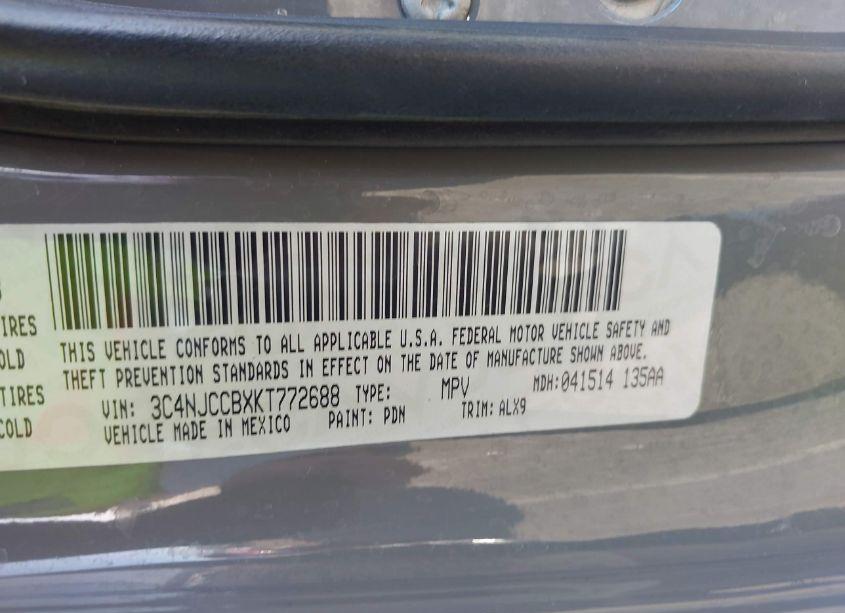 Photo 9 of 2019 Jeep Compass LIMITED FWD (VIN 3C4NJCCBXKT772688)