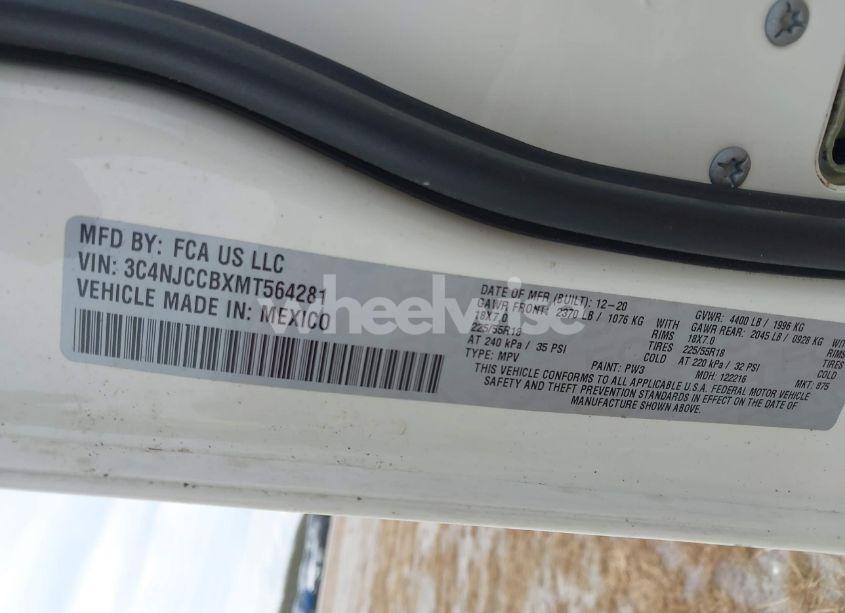 Photo 9 of 2021 Jeep Compass LIMITED FWD (VIN 3C4NJCCBXMT564281)