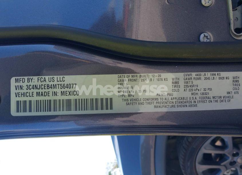 Photo 9 of 2021 Jeep Compass 80TH ANNIVERSARY FWD (VIN 3C4NJCEB4MT564077)