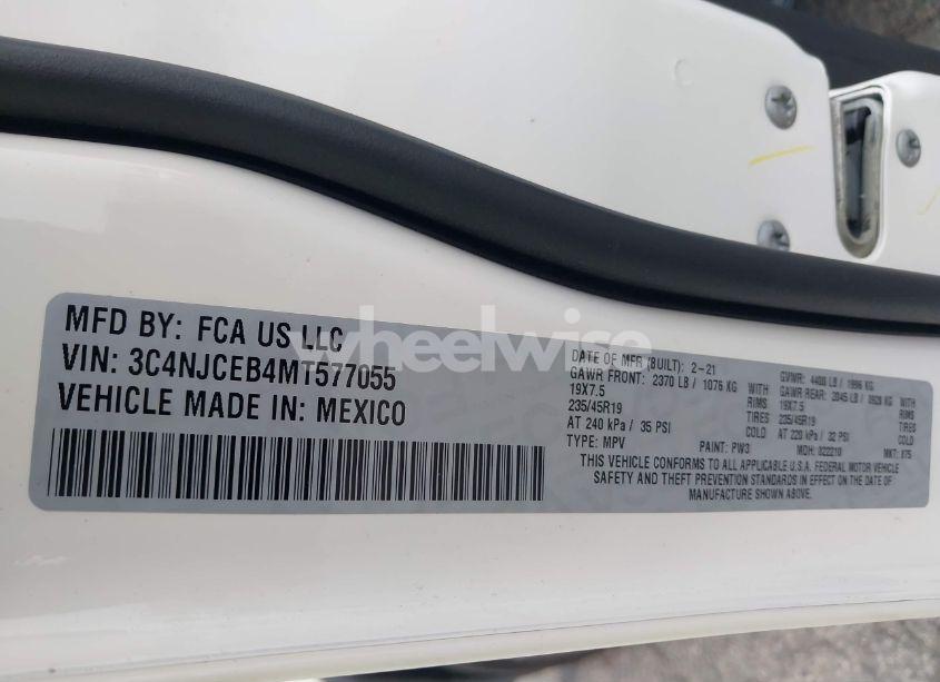 Photo 9 of 2021 Jeep Compass 80TH ANNIVERSARY FWD (VIN 3C4NJCEB4MT577055)