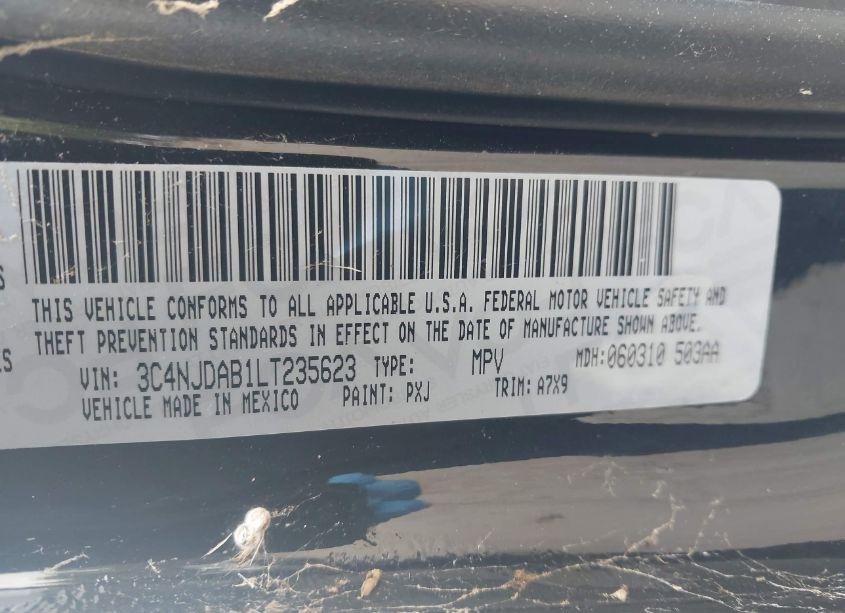 Photo 9 of 2020 Jeep Compass NORTH EDITION 4X4 (VIN 3C4NJDAB1LT235623)