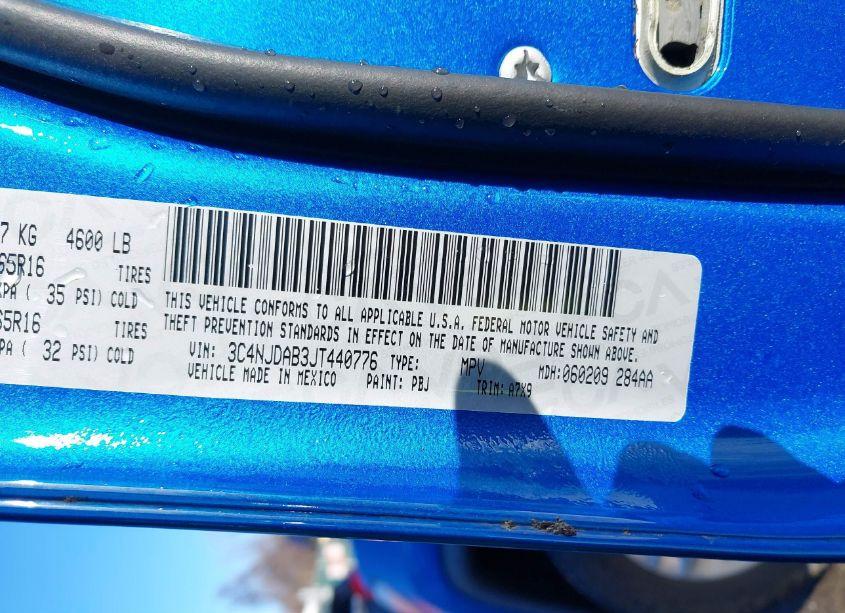 Photo 9 of 2018 Jeep Compass SPORT 4X4 (VIN 3C4NJDAB3JT440776)