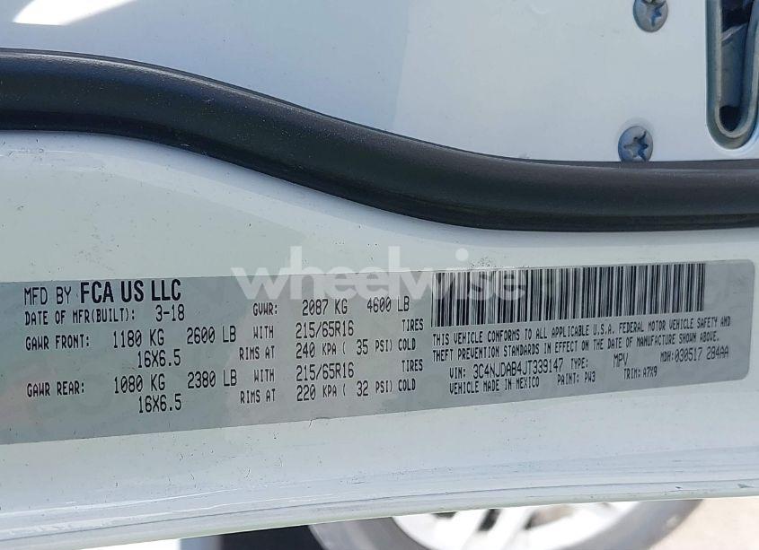 Photo 9 of 2018 Jeep Compass SPORT 4X4 (VIN 3C4NJDAB4JT339147)