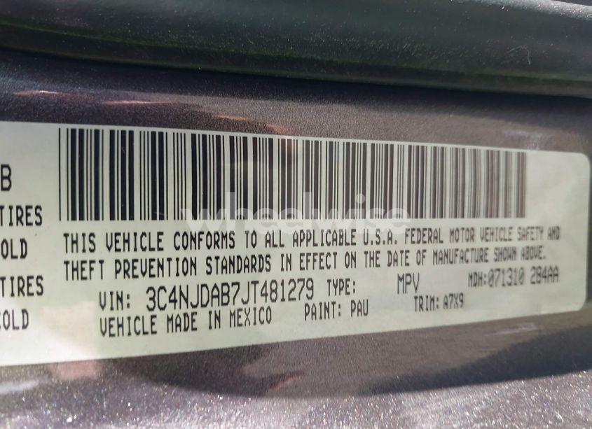 Photo 9 of 2018 Jeep Compass SPORT 4X4 (VIN 3C4NJDAB7JT481279)