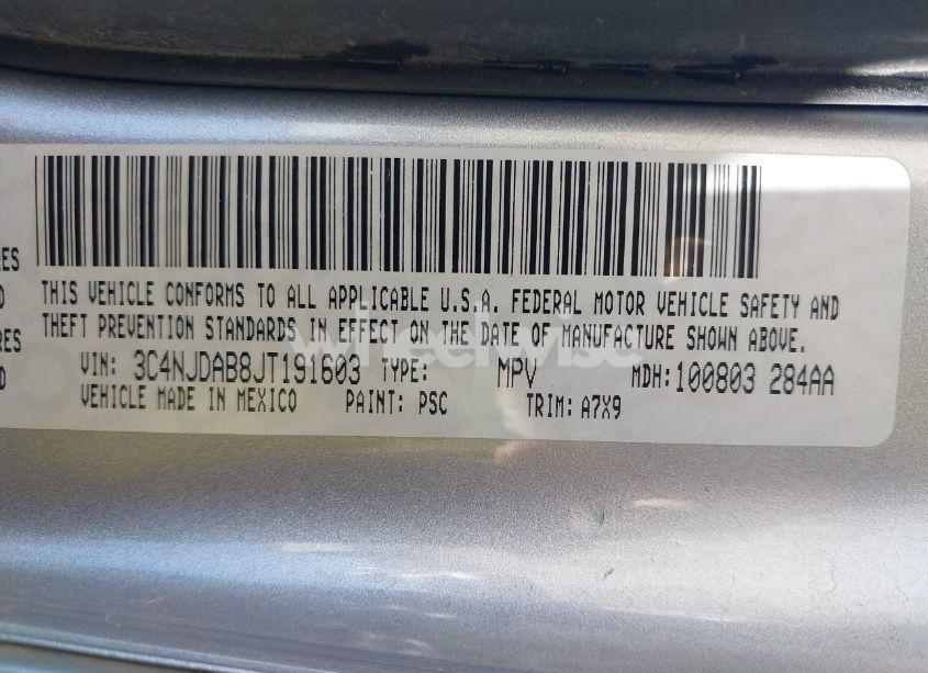 Photo 9 of 2018 Jeep Compass SPORT 4X4 (VIN 3C4NJDAB8JT191603)