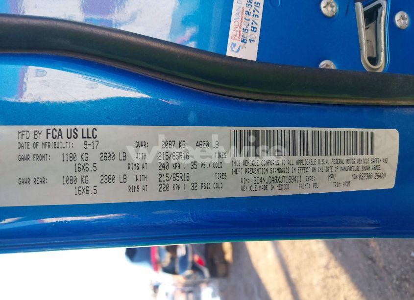 Photo 9 of 2018 Jeep Compass SPORT 4X4 (VIN 3C4NJDABXJT169411)