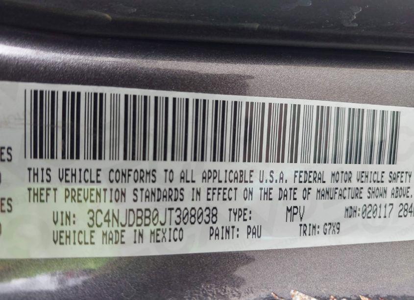 Photo 9 of 2018 Jeep Compass LATITUDE 4X4 (VIN 3C4NJDBB0JT308038)