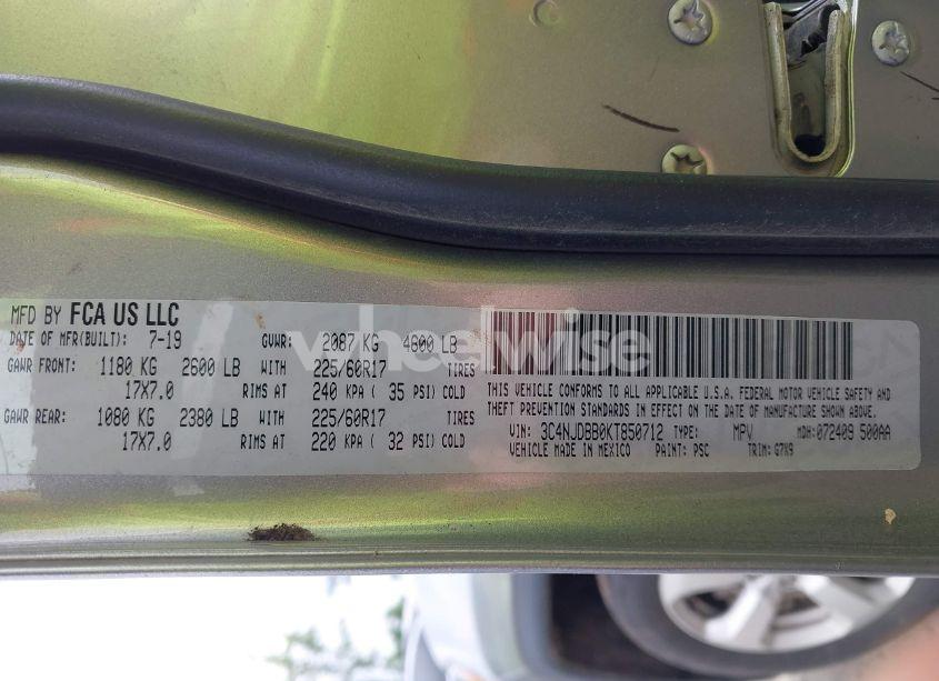 Photo 9 of 2019 Jeep Compass LATITUDE 4X4 (VIN 3C4NJDBB0KT850712)