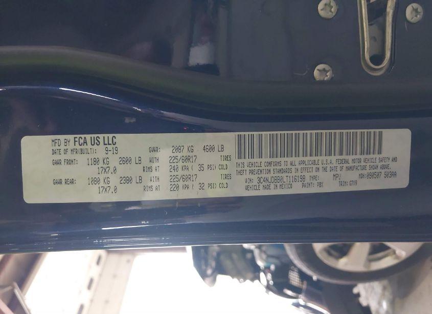 Photo 9 of 2020 Jeep Compass LATITUDE 4X4 (VIN 3C4NJDBB0LT116198)