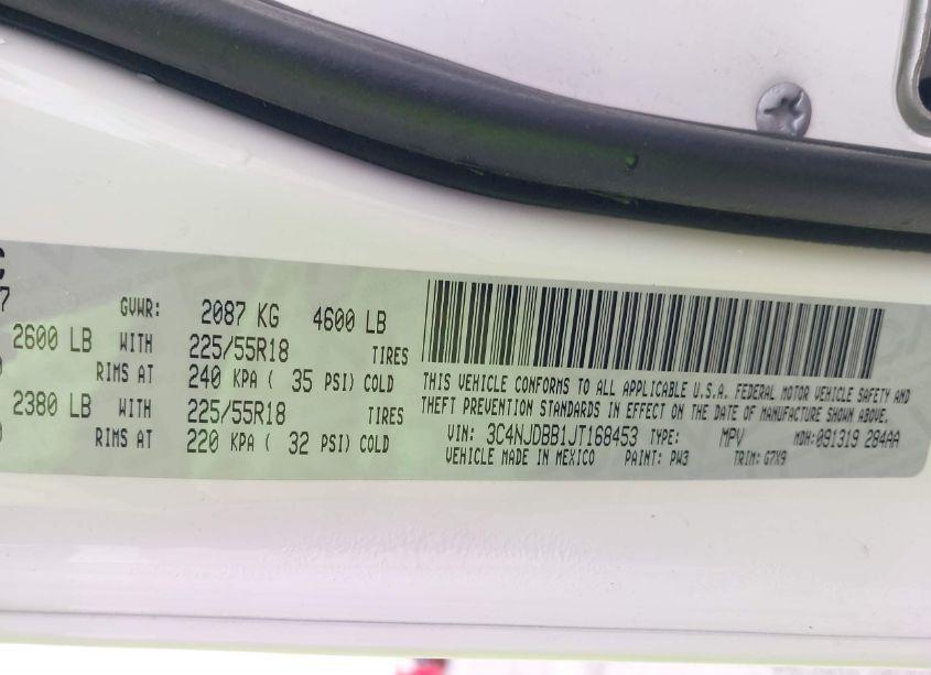 Photo 9 of 2018 Jeep Compass LATITUDE 4X4 (VIN 3C4NJDBB1JT168453)