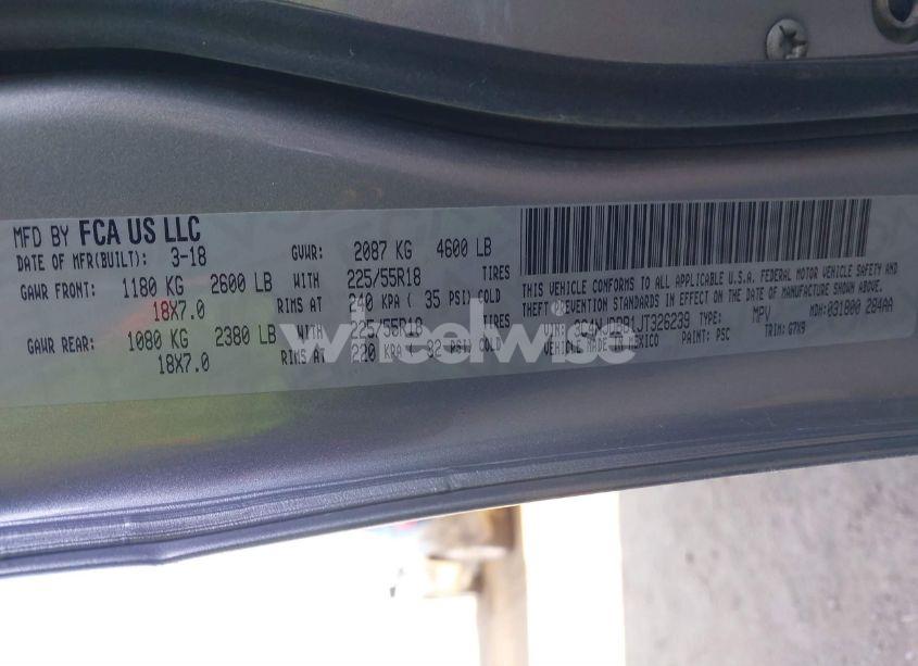 Photo 9 of 2018 Jeep Compass ALTITUDE 4X4 (VIN 3C4NJDBB1JT326239)