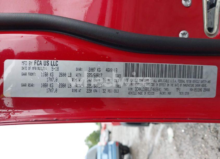 Photo 9 of 2018 Jeep Compass LATITUDE 4X4 (VIN 3C4NJDBB1JT402641)