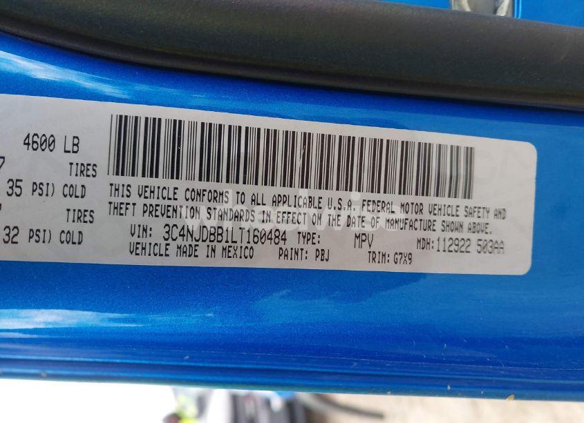 Photo 9 of 2020 Jeep Compass LATITUDE 4X4 (VIN 3C4NJDBB1LT160484)