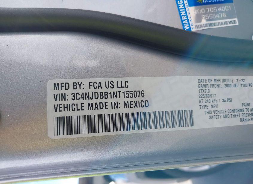 Photo 9 of 2022 Jeep Compass LATITUDE 4X4 (VIN 3C4NJDBB1NT155076)