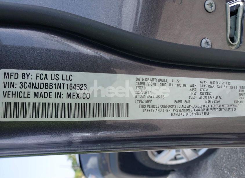 Photo 9 of 2022 Jeep Compass LATITUDE 4X4 (VIN 3C4NJDBB1NT164523)