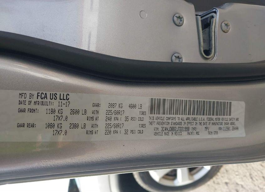 Photo 9 of 2018 Jeep Compass LATITUDE 4X4 (VIN 3C4NJDBB2JT221998)