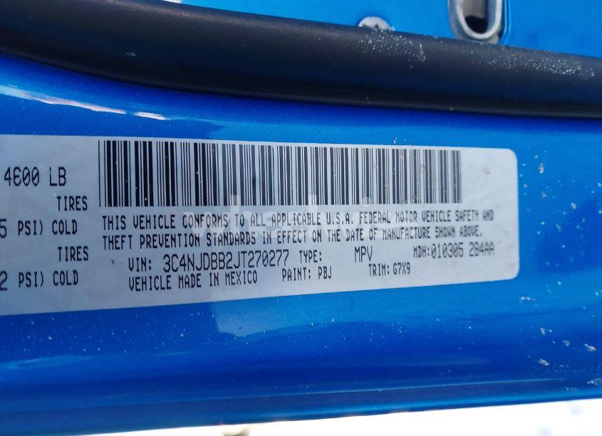 Photo 9 of 2018 Jeep Compass LATITUDE 4X4 (VIN 3C4NJDBB2JT270277)